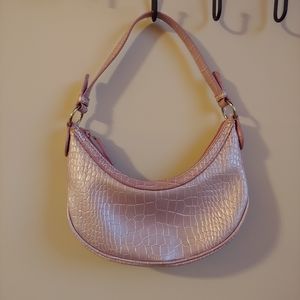 Nine West Pink Faux Snakeskin Handbag